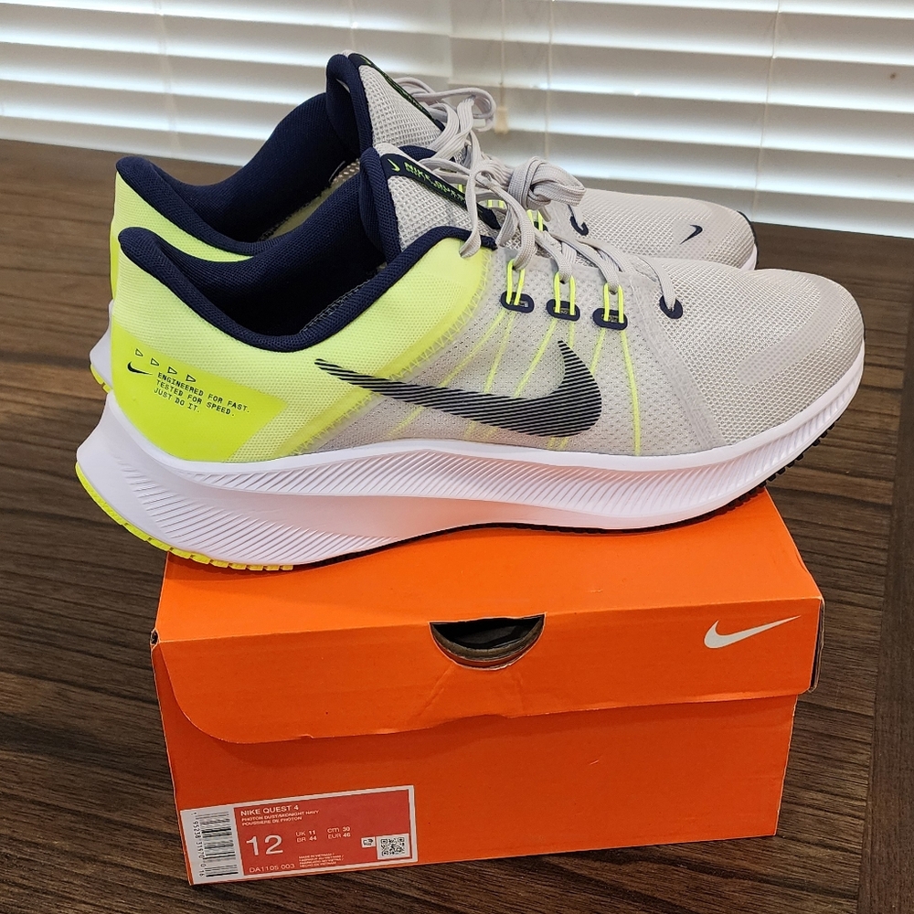 Nike White and Yellow Running Shoes